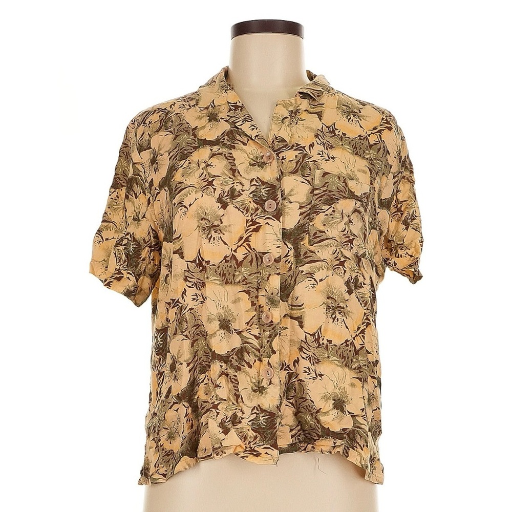 Floral Hawaiian Polynesian Tropical Button-Up Women's Top